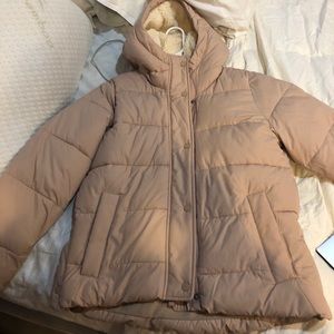 A&F pale pink puffy coat